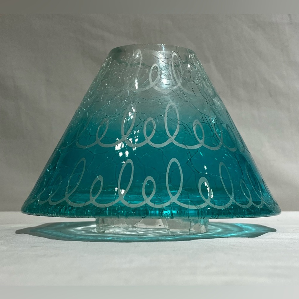 Yankee Candle Crackled Glass Candle Topper Aquamarine Swirl